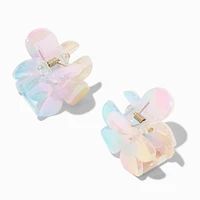 Pastel Iridescent Flower Hair Claws - 2 Pack