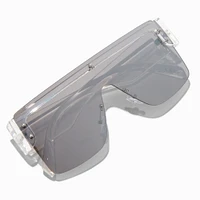 Gray Shield Clear Sunglasses