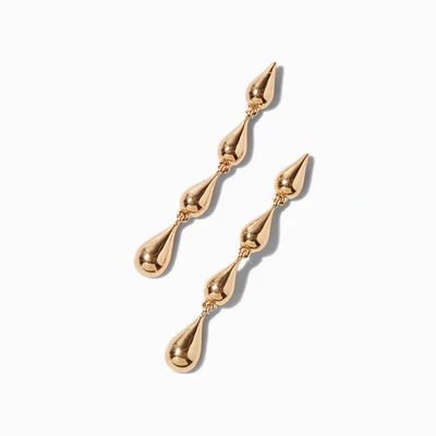 Gold-tone Raindrop Linear Drop Earrings