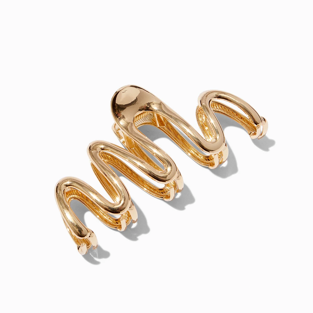 Gold-tone Metal Squiggle Hair Claw