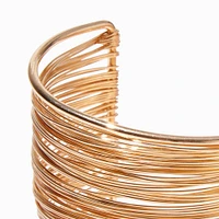 Gold-tone Wide Wire-Wrapped Cuff Bracelet