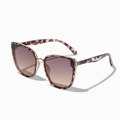 Brown & White Tortoiseshell Faded Lens Sunglasses