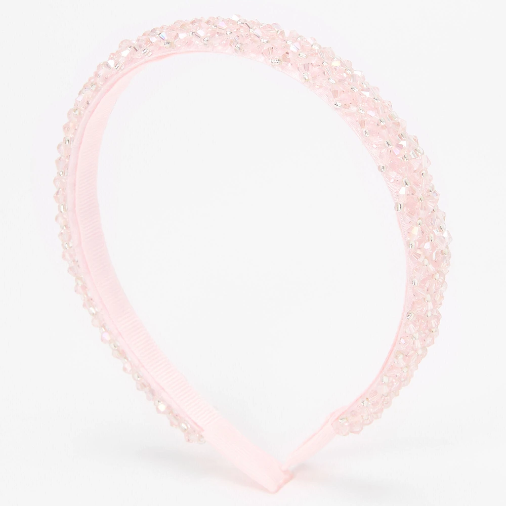 Pink Faceted Bead Headband