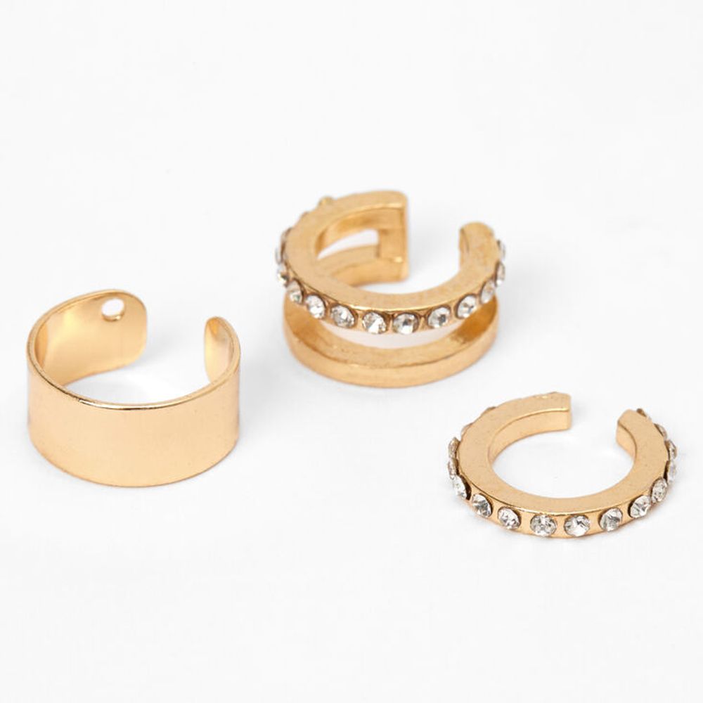Gold Embellished Ear Cuffs - 3 Pack