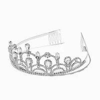 Silver Rhinestone Linda Tiara