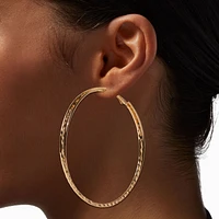 Gold 80MM Twisty Hoop Earrings