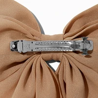 Taupe Long Tail Hair Bow Clip