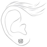 Silver Cubic Zirconia Round Stud Earrings - 3MM, 4MM, 6MM