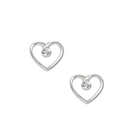 C LUXE by Claire's Sterling Silver Heart Outline Stud Earrings
