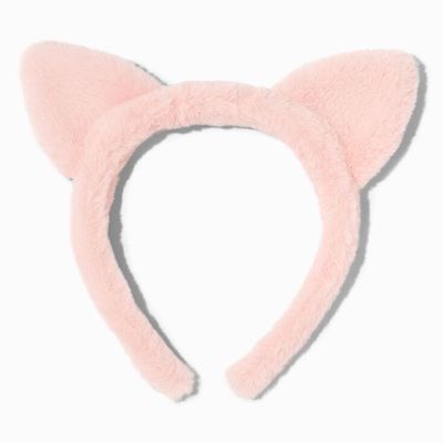 Furry Pink Cat Ears Headband