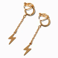 Gold-tone Lightning Linear Clip-On Drop Earrings