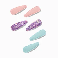 Claire's Club Pastel Floral Fabric Snap Hair Clips - 6 Pack