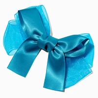 Claire's Club Teal Satin Chiffon Bow Hair Clip