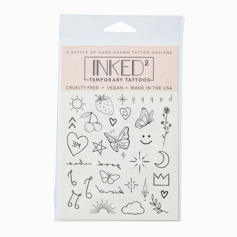 INKED2 Happiest Pack Temporary Tattoos