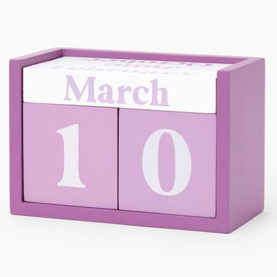 Purple Perpetual Block Calendar
