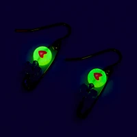 Glow in the Dark Safety Pink Drop Earrings