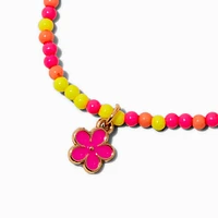 Claire's Club Flower Beaded Stretch Bracelet