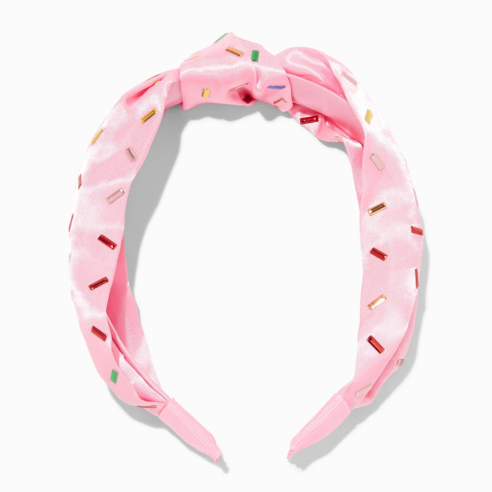 Pink Sprinkle  Knotted Headband