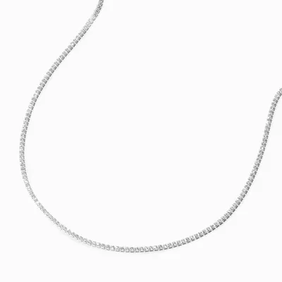 C LUXE by Claire's Sterling Silver Cubic Zirconia Cup Chain Necklace