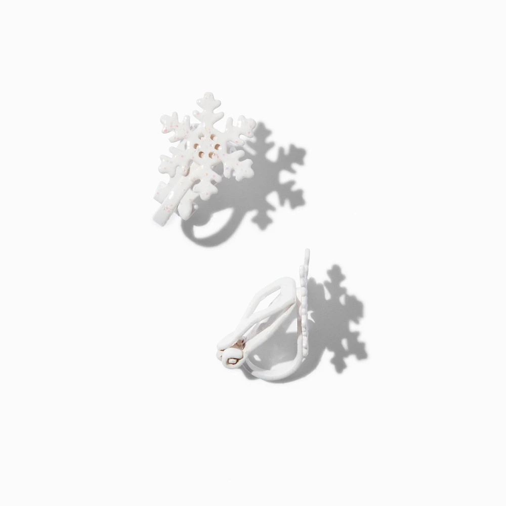 Snowflake Clip-On Stud Earrings