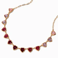 Claire's x Sliving by Paris Hilton Pink Ombre Heart Charm Necklace