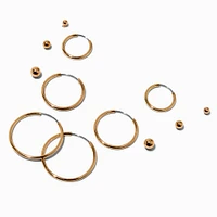 Gold Graduated Earrings Set - 6 Pack