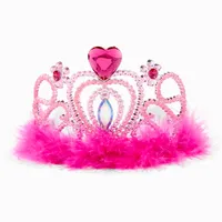 Claire's Club Hot Pink Heart Crown