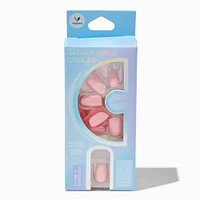 Pink Glossy Short Square Vegan Faux Nail Set - 24 Pack