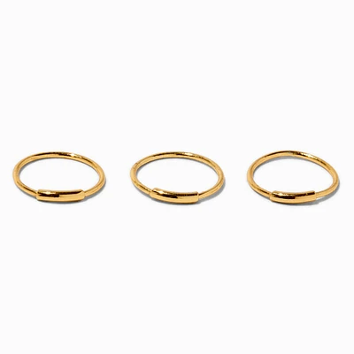 22G Gold-tone Sterling Silver Bar Hoop Nose Rings - 3 Pack