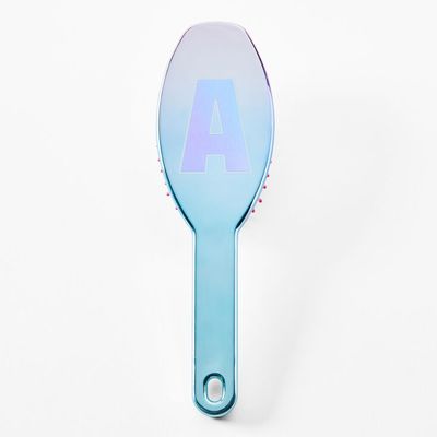 Initial Paddle Hair Brush - Blue, A