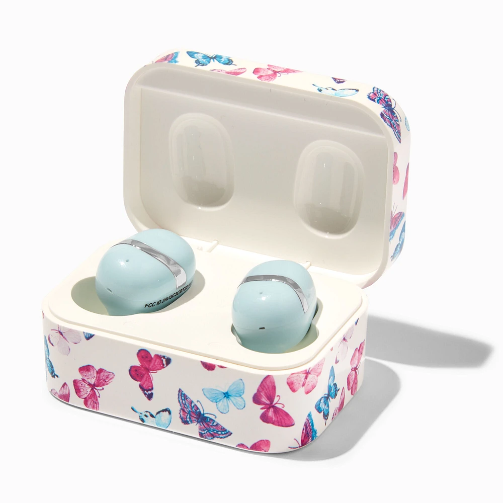 Rainbow Butterfly Wireless Earbuds in Case