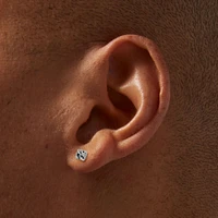 Silver Graduated Crystal Stud Earrings - 9 Pack