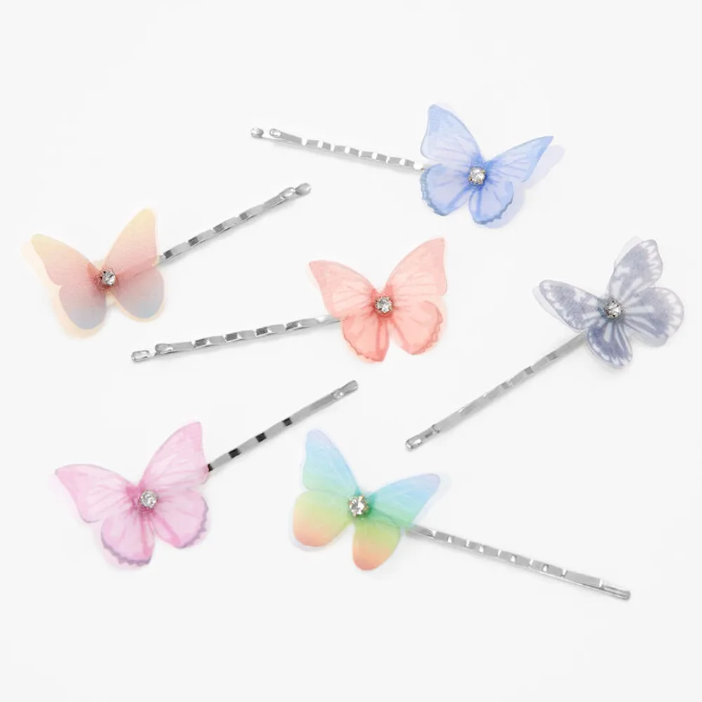 Dangling Butterfly Snap Hair Clip Set