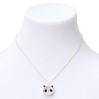 Silver 16'' Panda Shaker Novelty Pendant Necklace