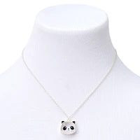 Silver 16'' Panda Shaker Novelty Pendant Necklace