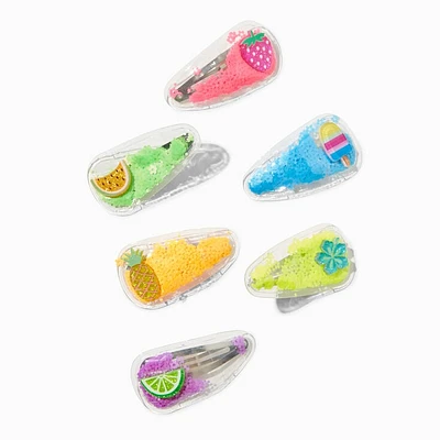 Claire's Club Summer Fruit Shaker Snap Hair Clips - 6 Pack