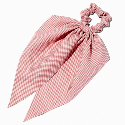 Mean Girls™ x Claire's Pink Houndstooth Long Tail Hair Scrunchie Scarf