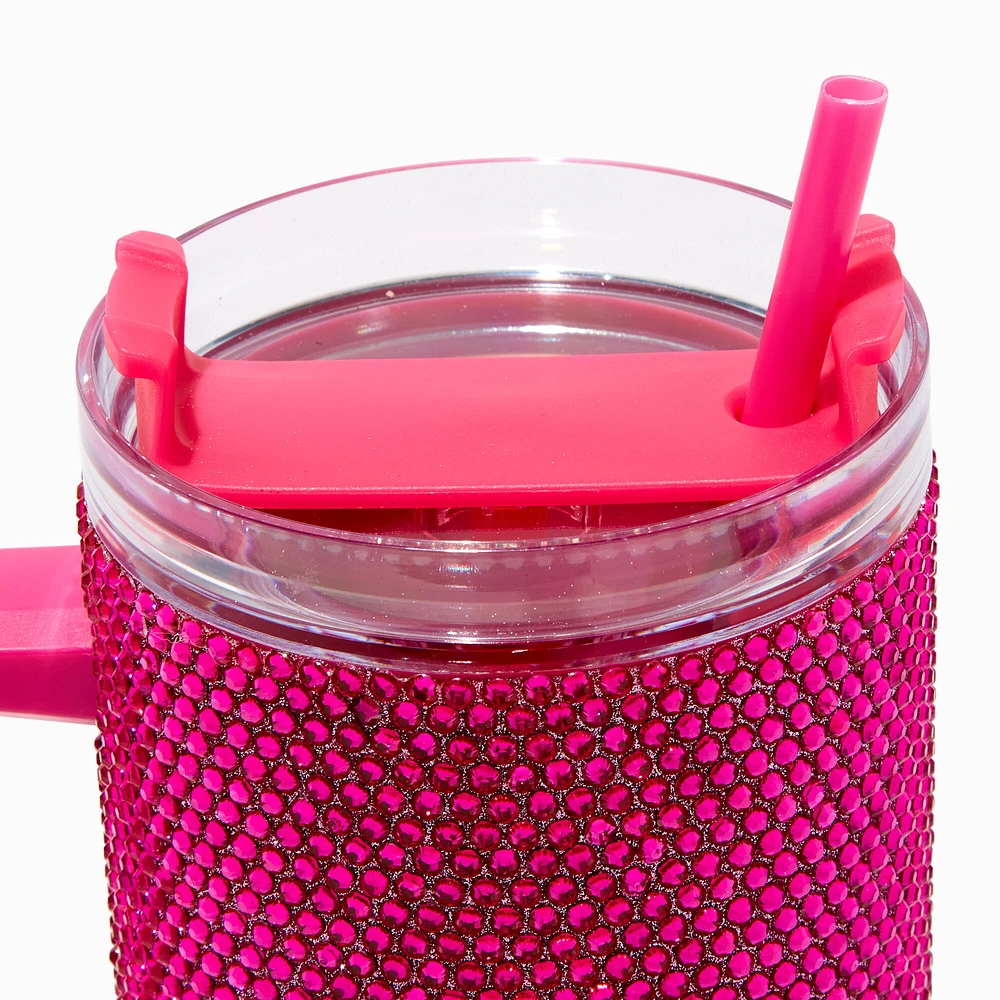 Pink Bling Stainless Steel Handled Tumbler