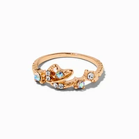 Gold-tone Iridescent Celestial Ring Set - 4 Pack