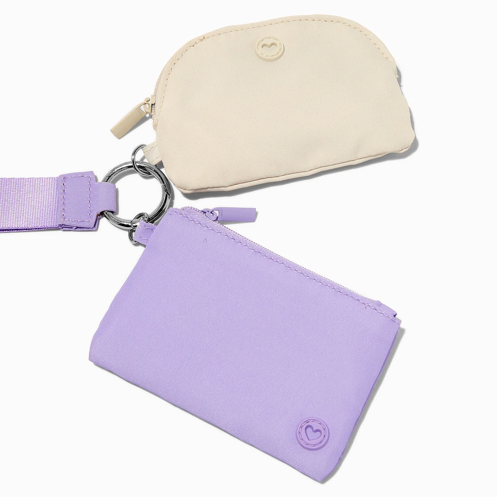 Lavender & White Nylon Coin Purse Set - 2 Pack