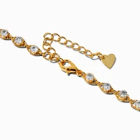 C LUXE by Claire's 18k Yellow Gold Plated Cubic Zirconia Chain Necklace