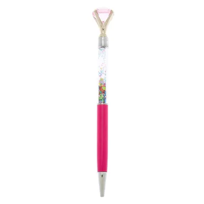 Pink Glitter Shaker Diamond Top Pen