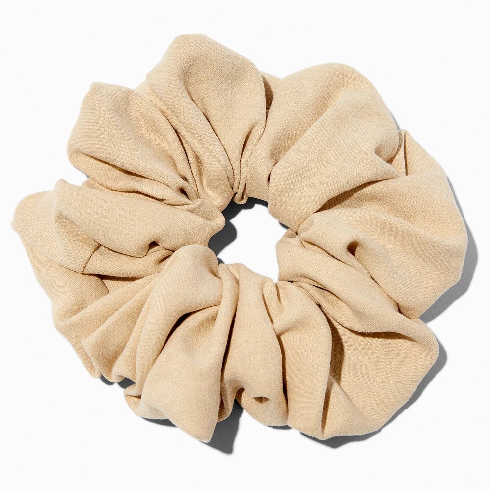 Ivory Faux Suede Giant Hair Scrunchie