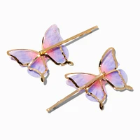 Pink & Purple Butterfly Hair Pins - 2 Pack