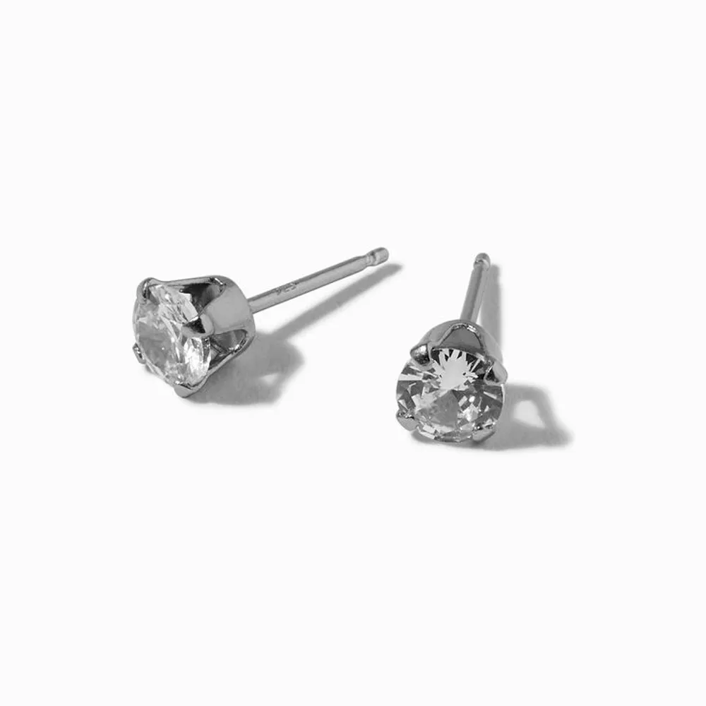 5mm Cubic Zirconia Stud Earrings in Sterling Silver