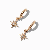 Gold-tone Starburst Hoop Earrings