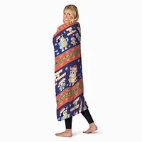 Bluey Holiday Striped Silk Touch Throw Blanket