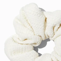 Ivory Crinkle Hair Scrunchie