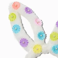 Floral Plush Bunny Ears Headband