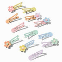 Pastel Daisy Snap Hair Clips - 12 Pack